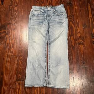 Rock Revival 30 Y2K Bootcut Jeans Blue Low Rise 2000s